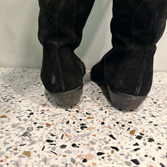 Vintage Black Suede Thigh High Riding Boots Size 6.5 Made in Spain Equestrian - Picture 5 of 7
